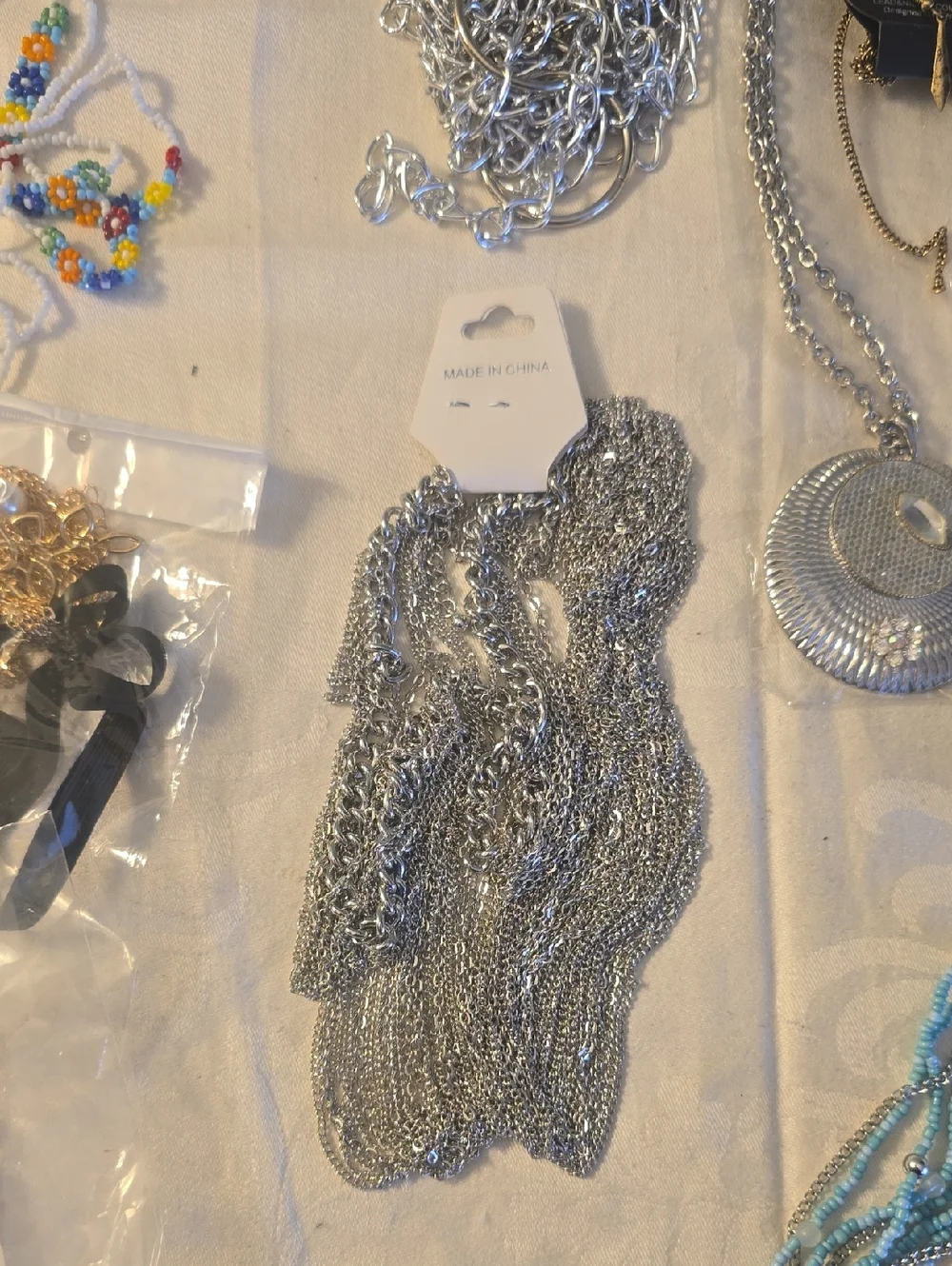 Over 20 Necklace Bundle, Mixed Colors & Designs, Beaded, Chains, Charms New - Picture 6 of 14